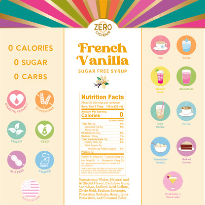 French Vanilla Sugar Free Syrup Nutrition Facts & Ingredients