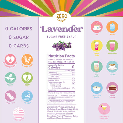 Lavender Sugar Free Syrup Nutrition Facts and Ingredients