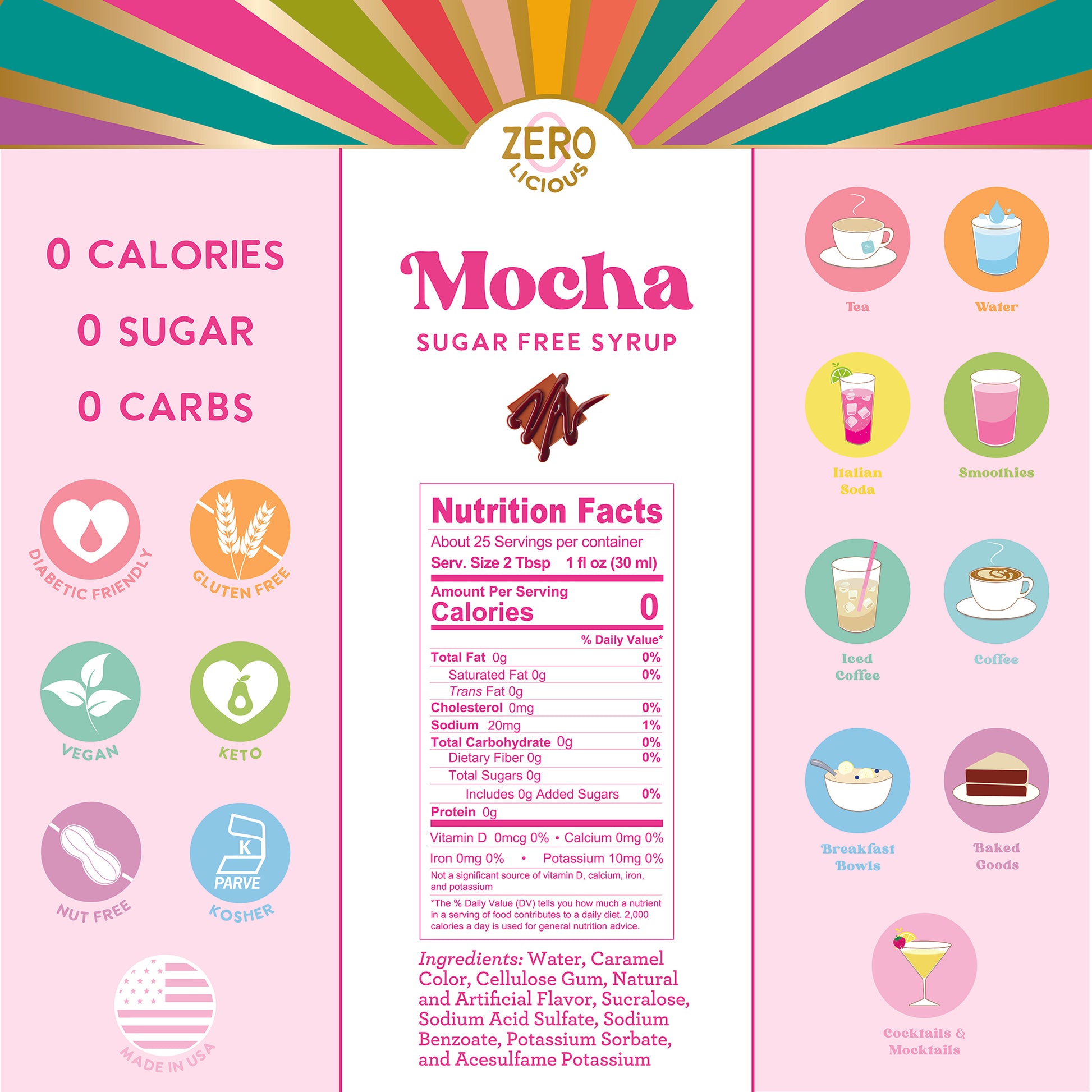 Mocha Sugar Free Syrup Nutrition Facts & Ingredients