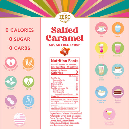 Salted Caramel Sugar Free Syrup Nutrition Facts & Ingredients