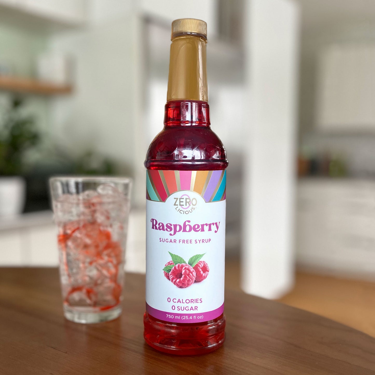 Raspberry sugar free syrup  with water